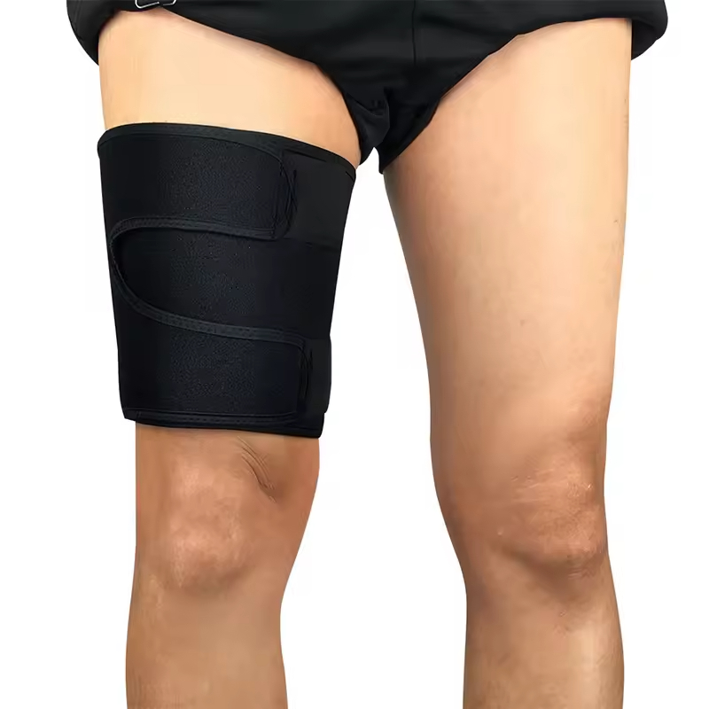 Suporte ajustável para coxa, faixa para coxa, manga de compressão antiderrapante de neoprene respirável