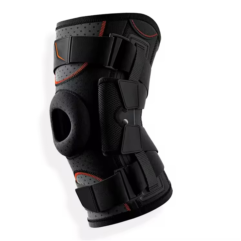 Joelheira de neoprene articulada ajustável com almofada de gel de patela aberta