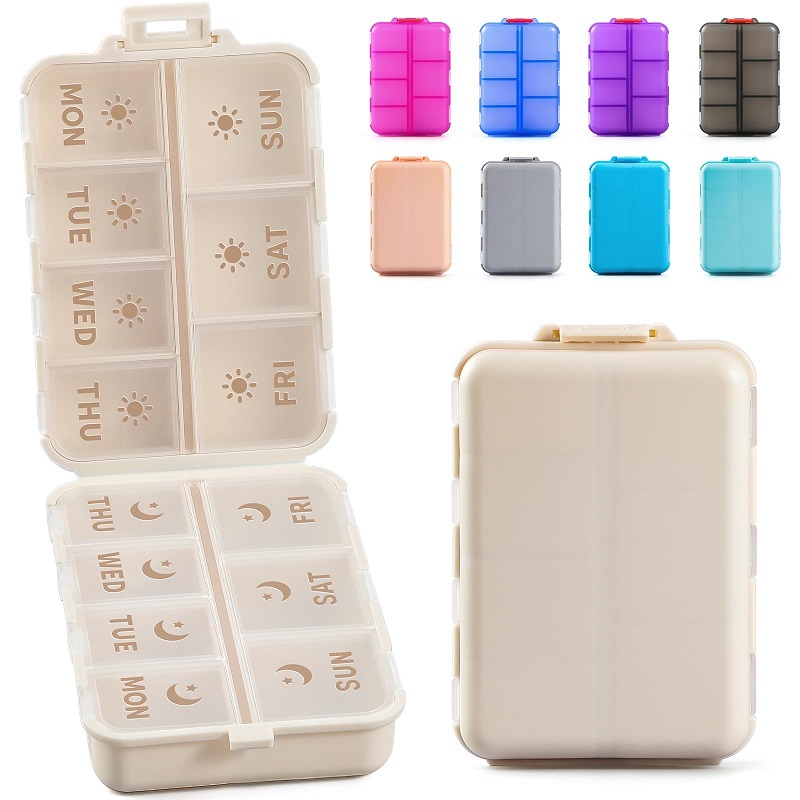 Organizador de pílulas para viagens semanais Estojo para pílulas para viagens semanais