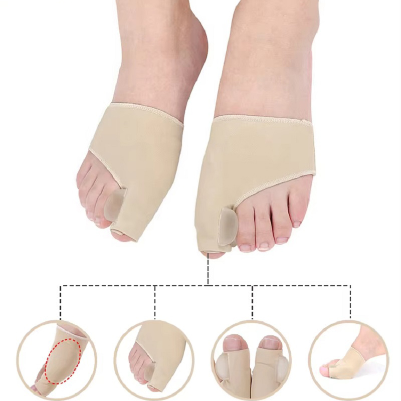 Corretor de joanete, mangas de silicone em gel, almofadas para joanete, mangas, separador de dedos
