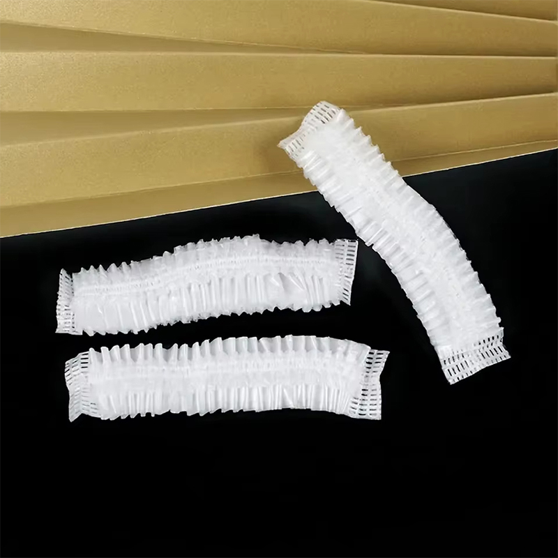 Touca de chuveiro de plástico descartável para cabelo, toucas de chuveiro transparentes, toucas de banho à prova d'água, capa de cabelo para processamento