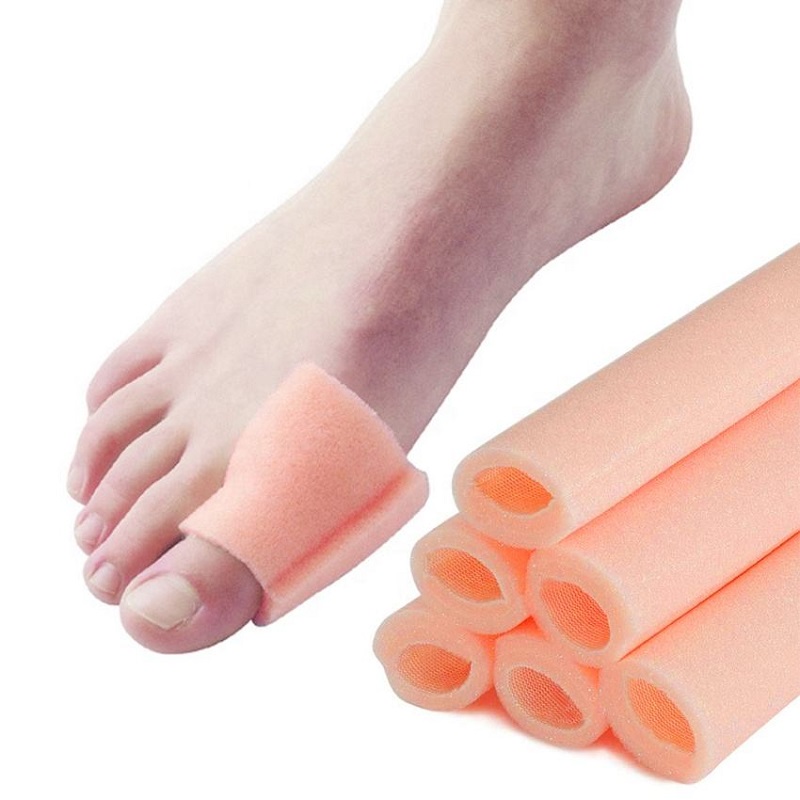 Tubo de espuma para os dedos, protetor de dedos, tubo para dor nos pés, tubo de espuma acolchoado para os dedos, bandagem