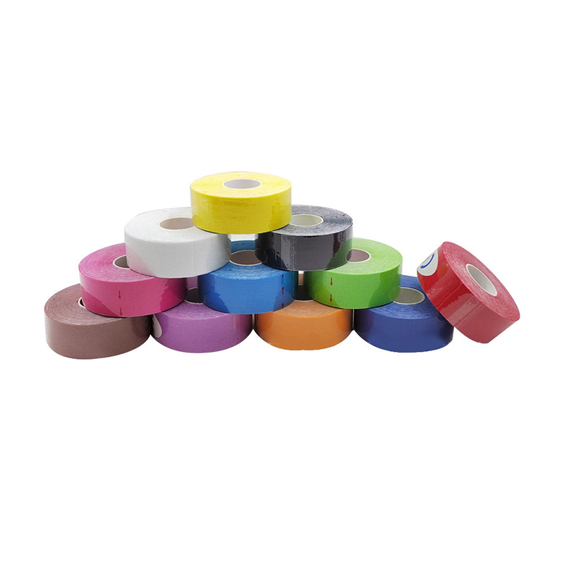 Opções de rolo de fita de cinesiologia de algodão padrão de várias larguras (2,5 cm / 3,8 cm / 6,35 cm / 7,5 cm / 10 cm / 17 cm × 5 m)