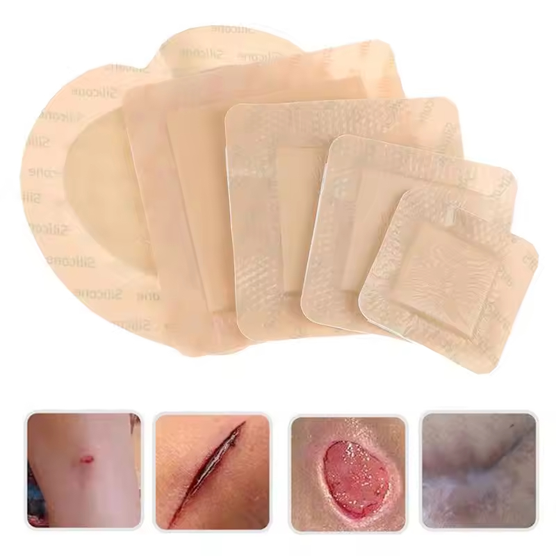 Almofadas de proteção contra feridas à prova d'água de baixo perfil para curativo de espuma de silicone fino