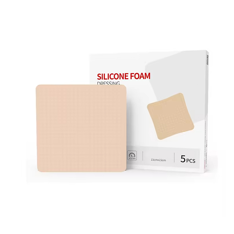 Curativos de espuma de silicone com bordas absorventes para proteção de feridas com filme de PU